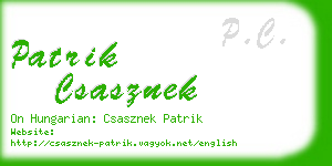 patrik csasznek business card